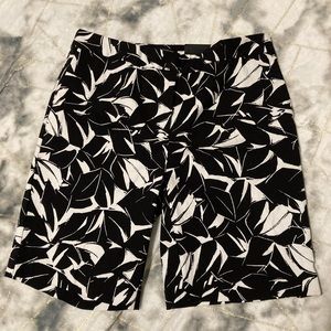 Mario Serrani Black and White Leaf Shorts-2